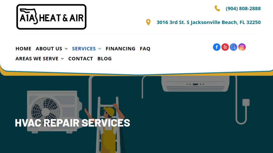 A1A Heat & Air website