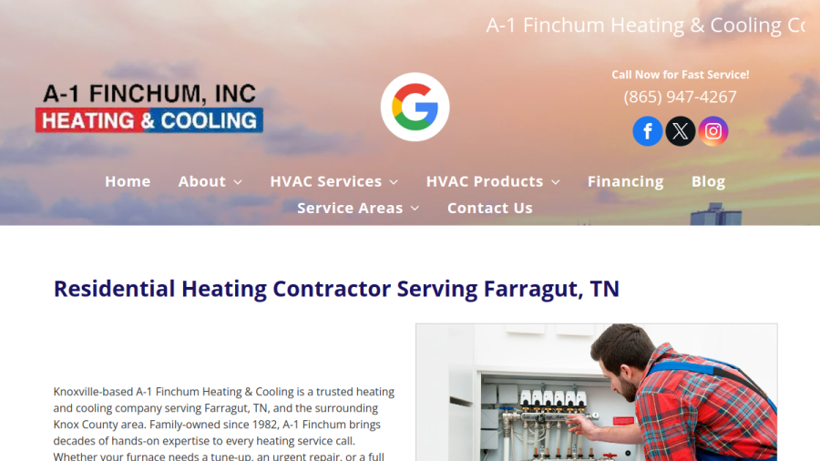 A-1 Finchum Heating and Cooling website