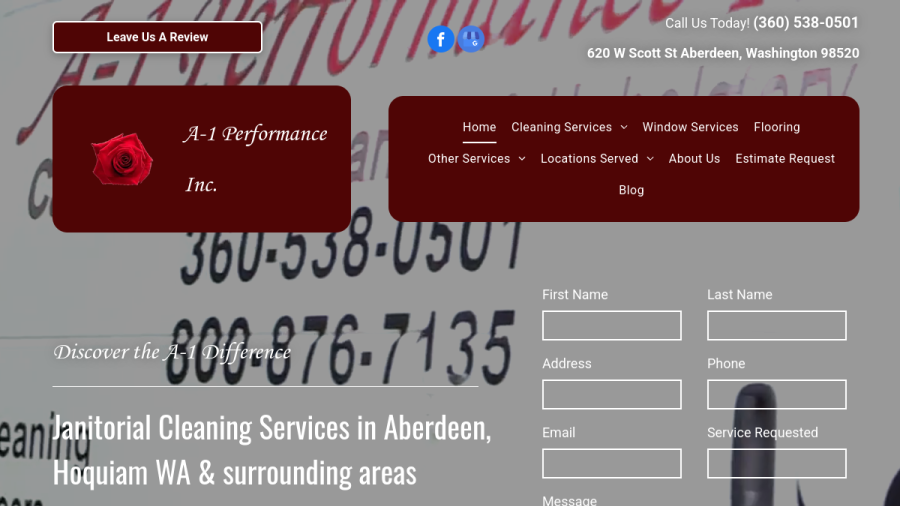Screenshot of the A-1 Performance Inc website