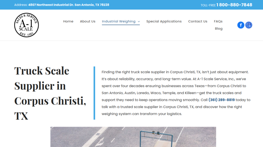 A1 Scale Services Inc website