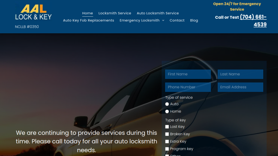 AAL Lock & Key Inc. website