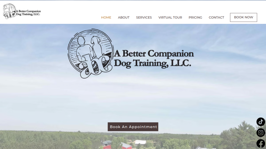 Screenshot of the ABC Dog Training | Boarding, Grooming, & Daycare website
