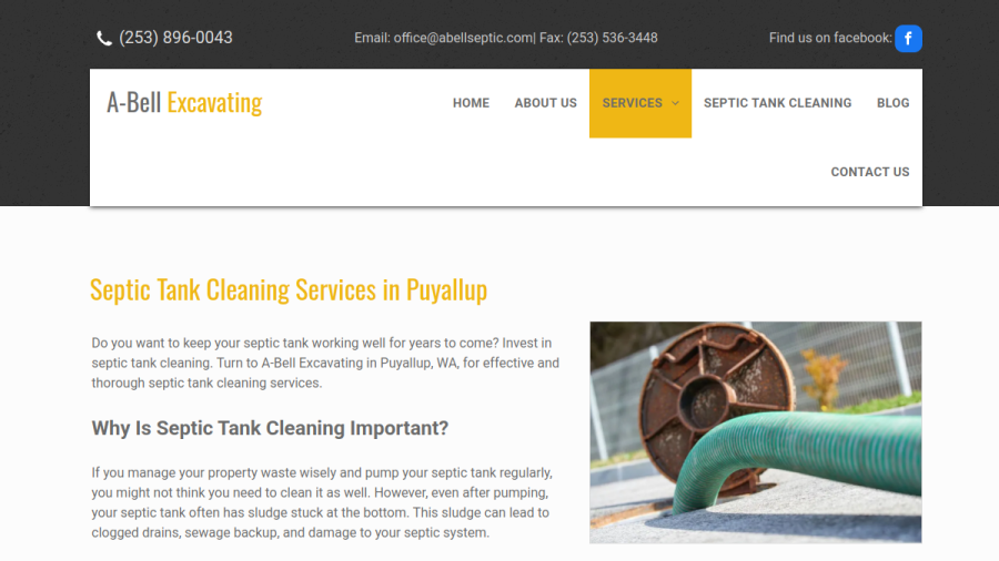 A-Bell Excavating website