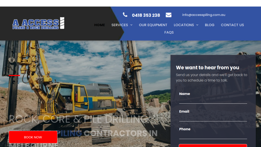 A Access Piling & Rock Drilling website