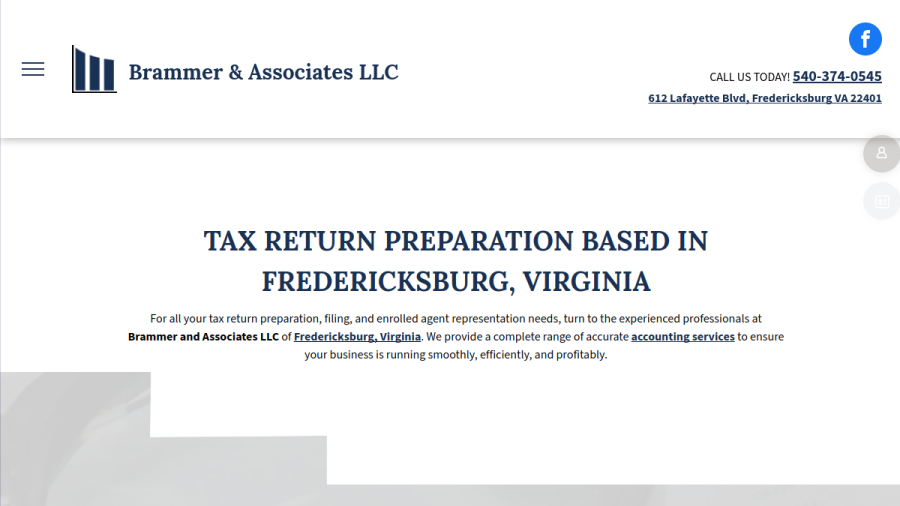 Screenshot of the Brammer & Associates LLC website