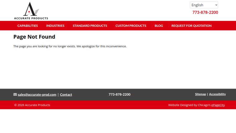 Accurate Products Inc. website