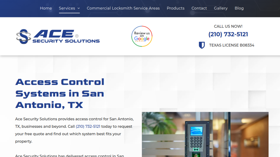 Ace Security Solutions website