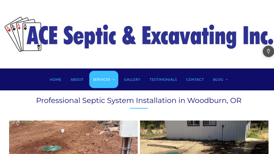Ace Septic & Excavating Inc. And Ace Chemical Toilets website