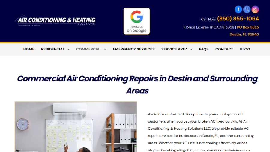 Air Conditioning & Heating Solutions website
