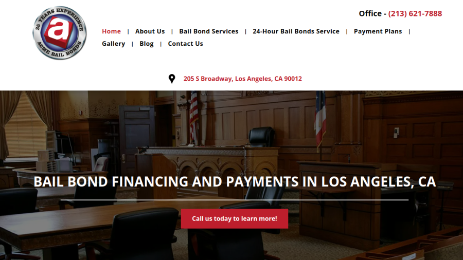 Screenshot of ACME Bail Bonds website