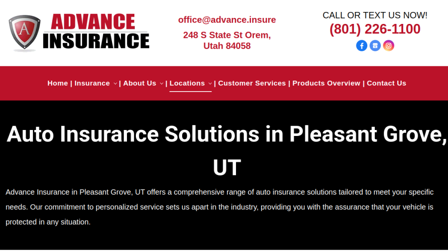 Advance Insurance website