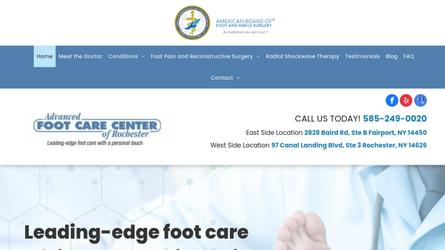 Advanced Foot Care Center of Rochester website