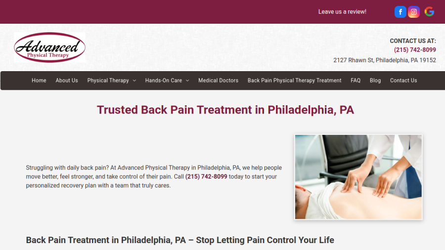 Advanced Physical Therapy website