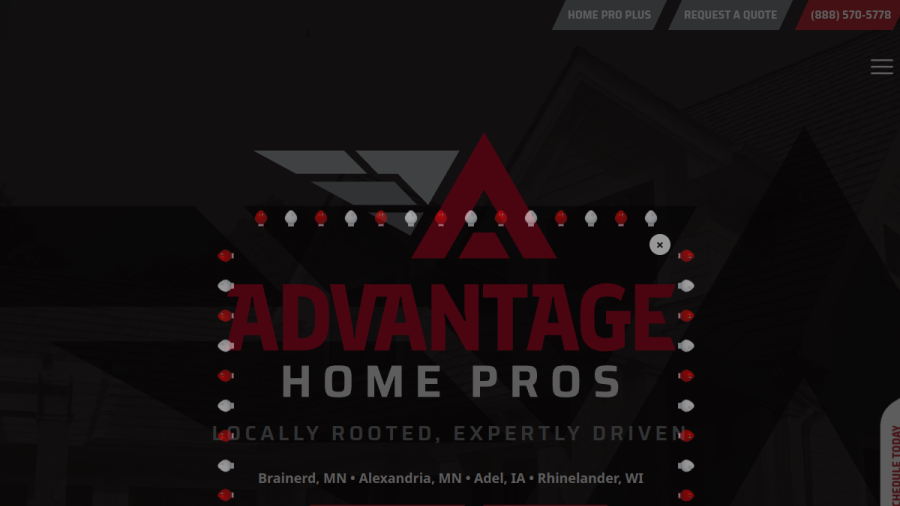 Screenshot of the Advantage Home Pros website