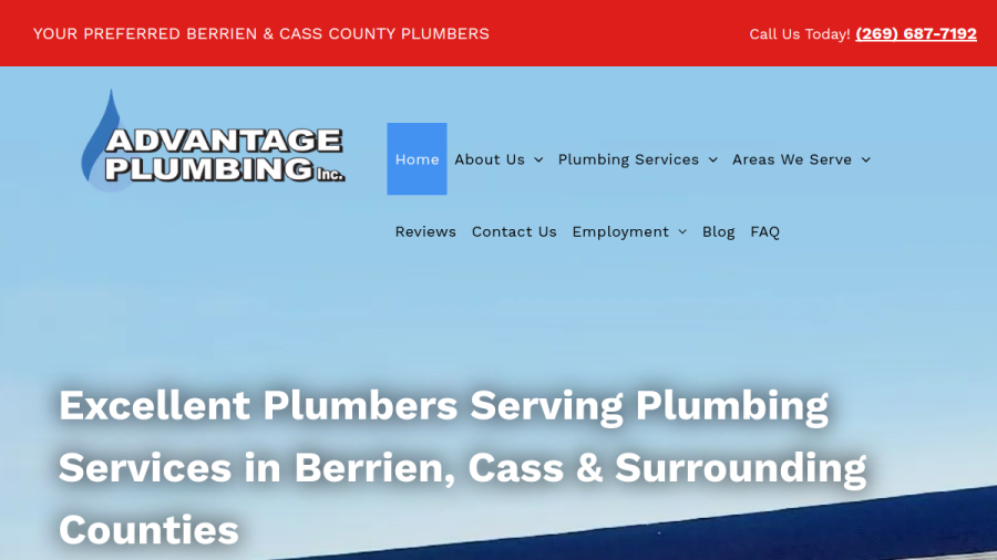 Advantage Plumbing, Inc. website