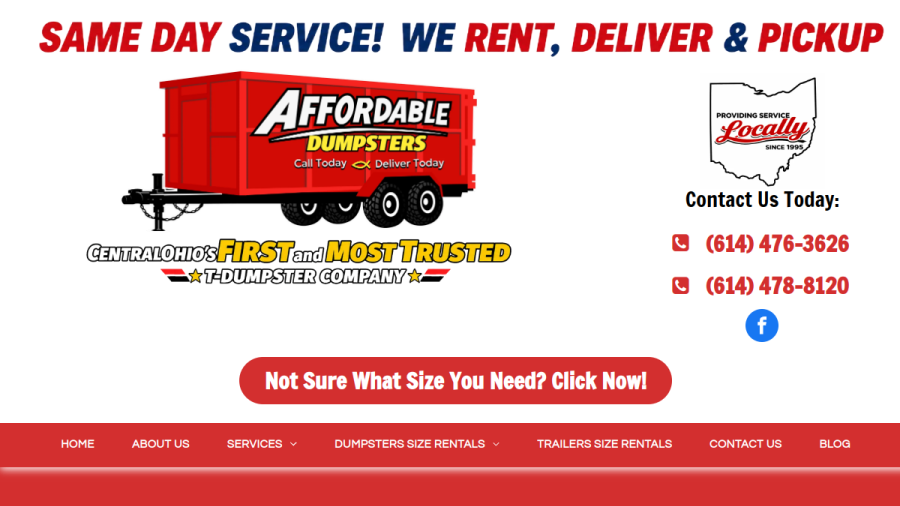Affordable Dumpsters website