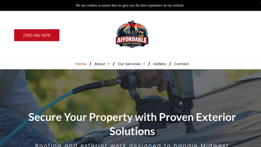 Screenshot of the Affordable Quality Roofing LLC website