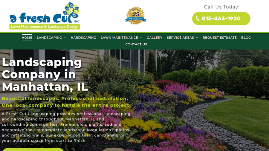 A Fresh Cut Landscaping website