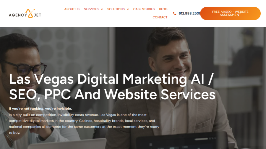 Website screenshot of Small Business SEO Services Las Vegas