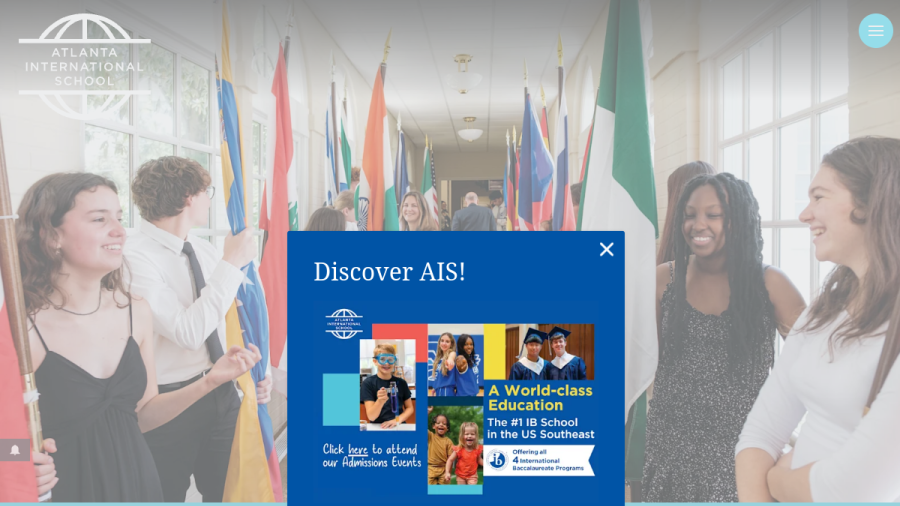 Screenshot of the Atlanta International School website