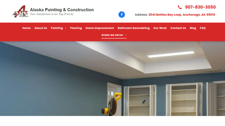 Website screenshot of Alaska Painting & Construction