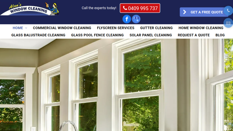 Screenshot of Alan's Window Cleaning website
