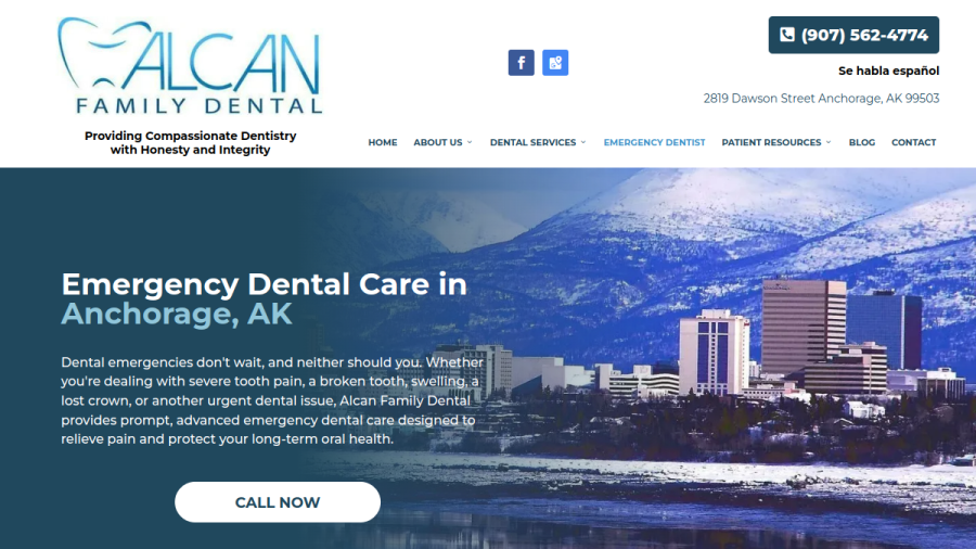 Alcan Family Dental website