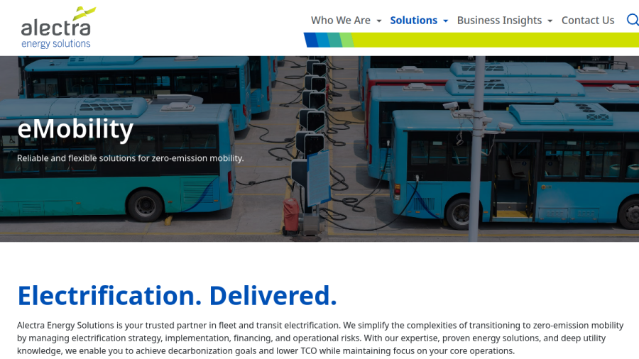 Alectra Energy Solutions Inc. website screenshot