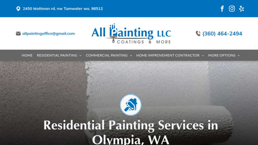 Screenshot of the All Painting Coatings & More website