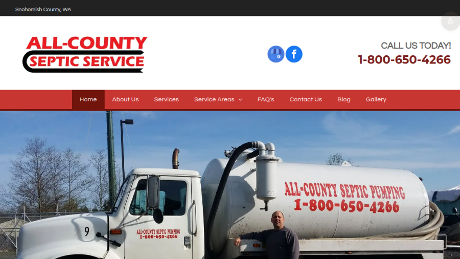 All County Septic Service website screenshot