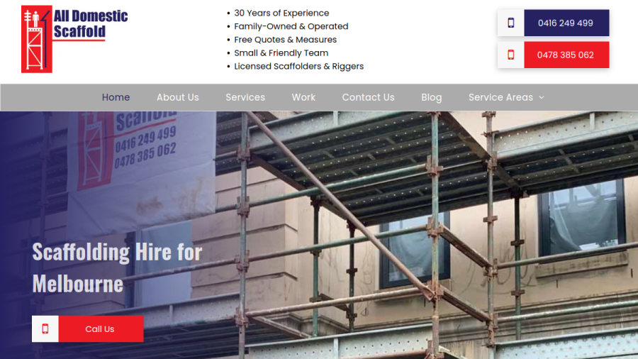 All Domestic Scaffold website