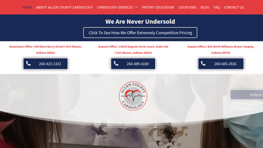 Allen County Cardiology website screenshot