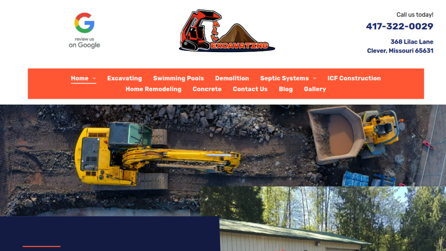 All Excavating website