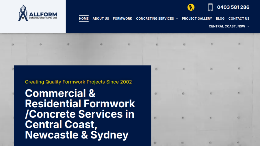 Allform Constructions Pty Ltd website
