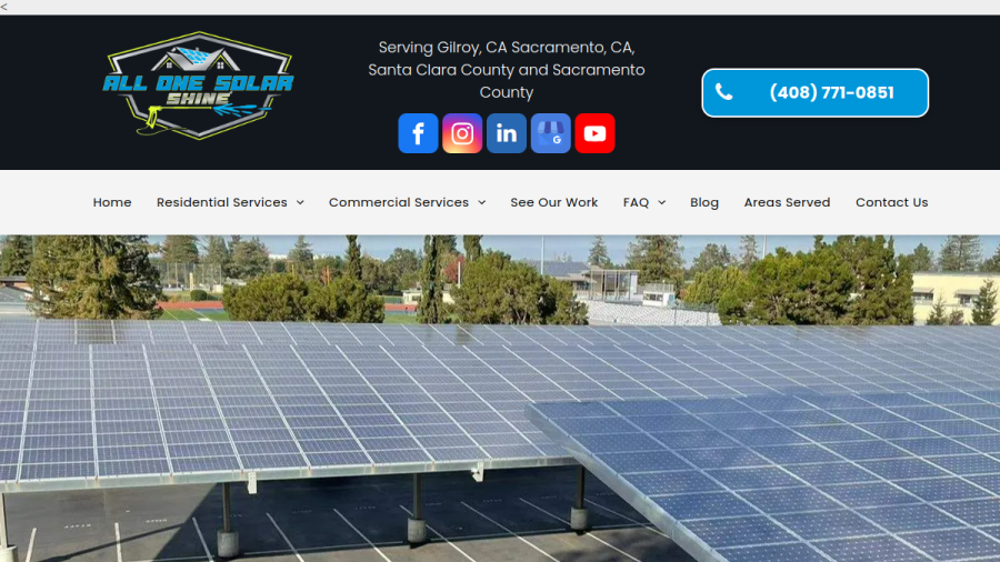 All One Solar Shine website