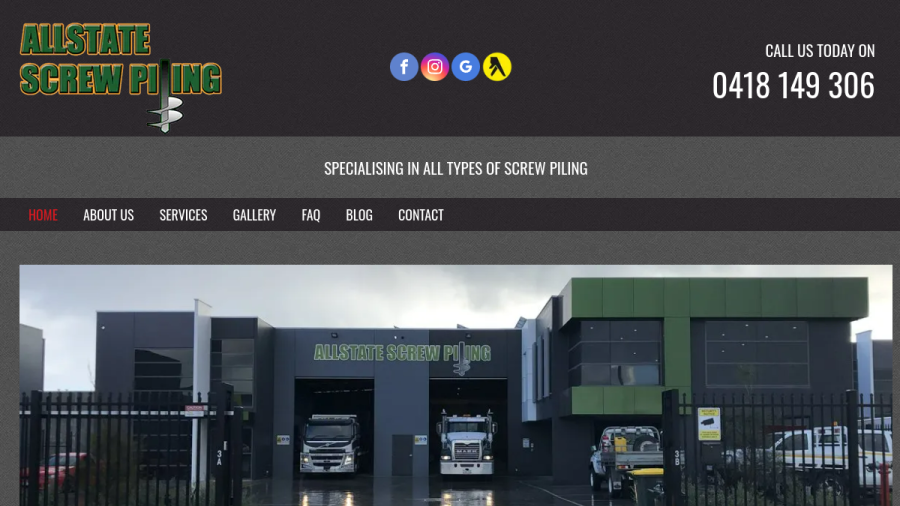 Allstate Screw Piling website