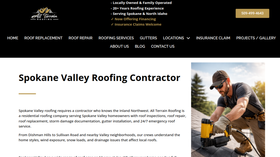 ALL TERRAIN ROOFING website