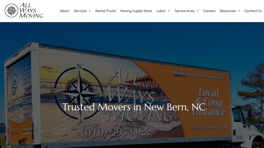 All Ways Moving website