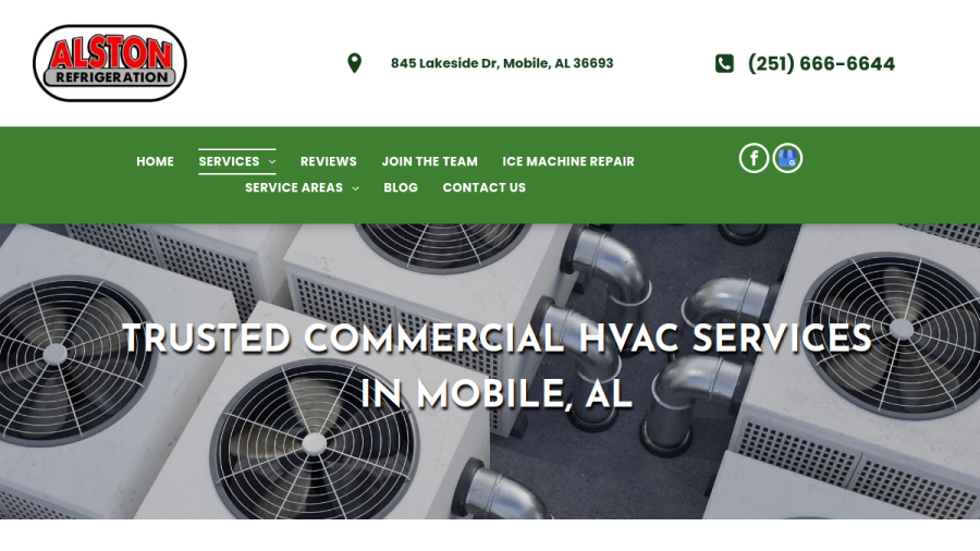 Alston Refrigeration Co, Inc website screenshot