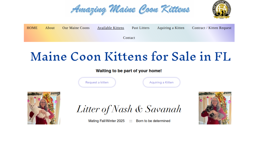 Amazing Maine Coons website