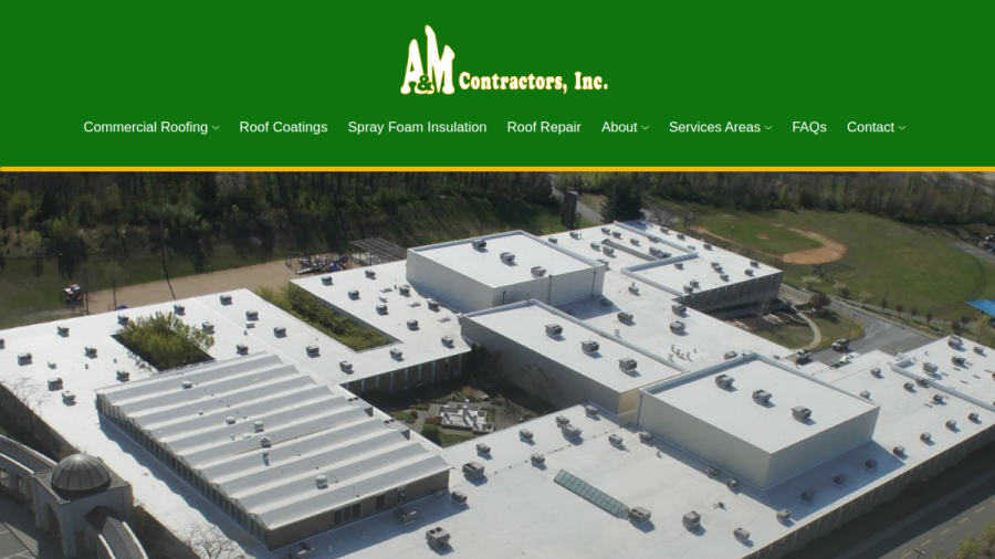 A & M Contractors website screenshot