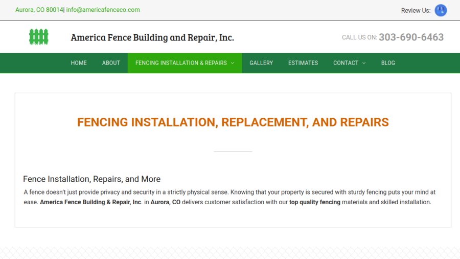 Fence Repair and Replacement Aurora website