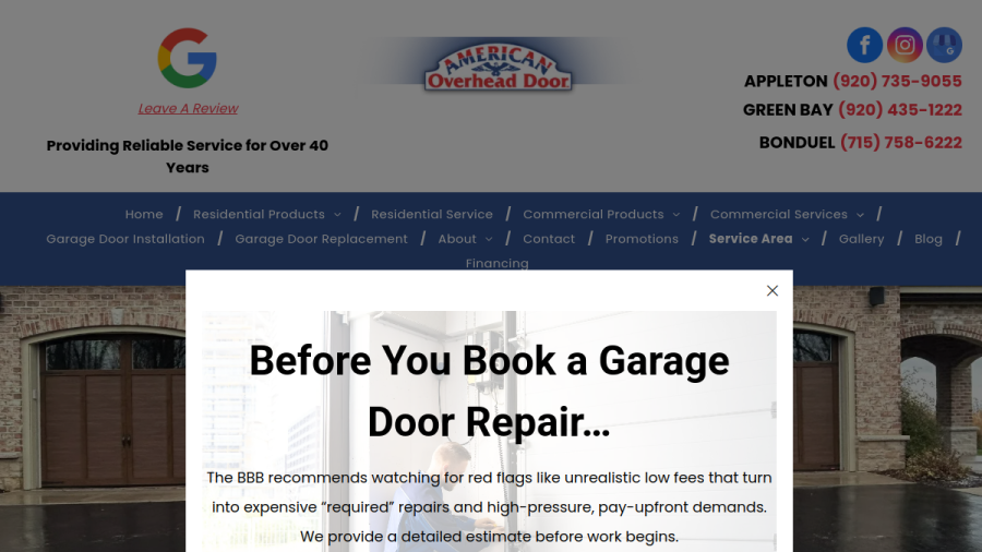 American Overhead Door website