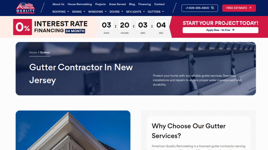 Screenshot of American Quality Remodeling website