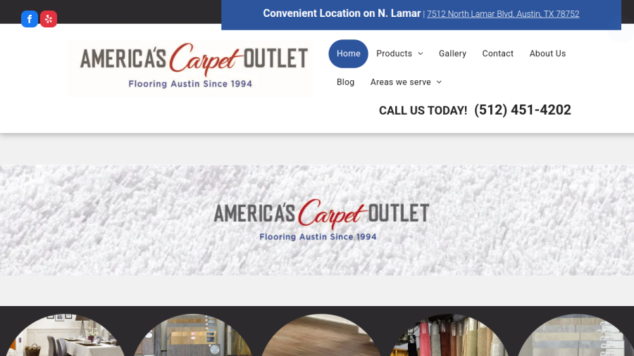 Screenshot of America's Carpet Outlet website