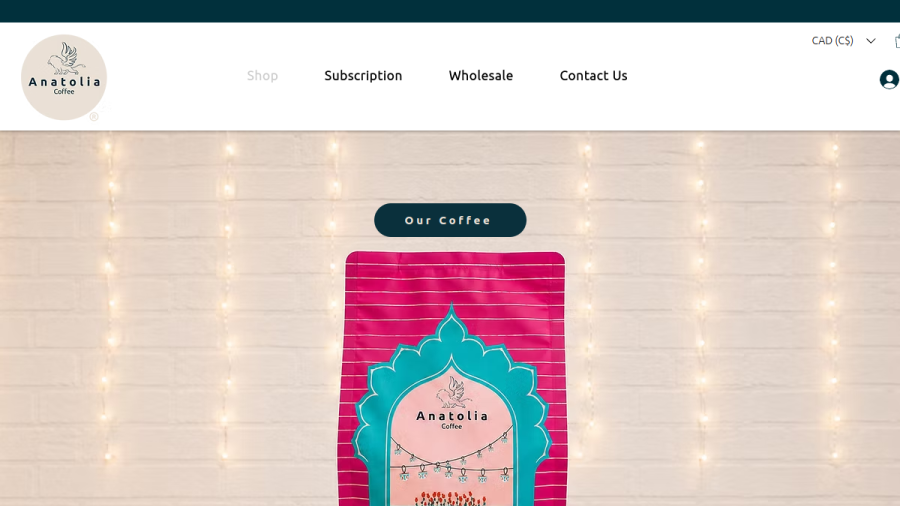 Anatolia Coffee website