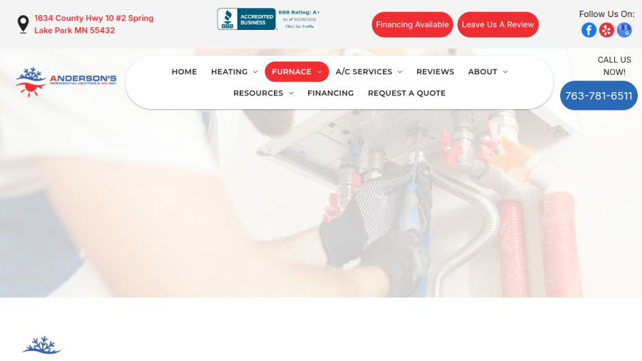 Anderson's Residential Heating & AC website