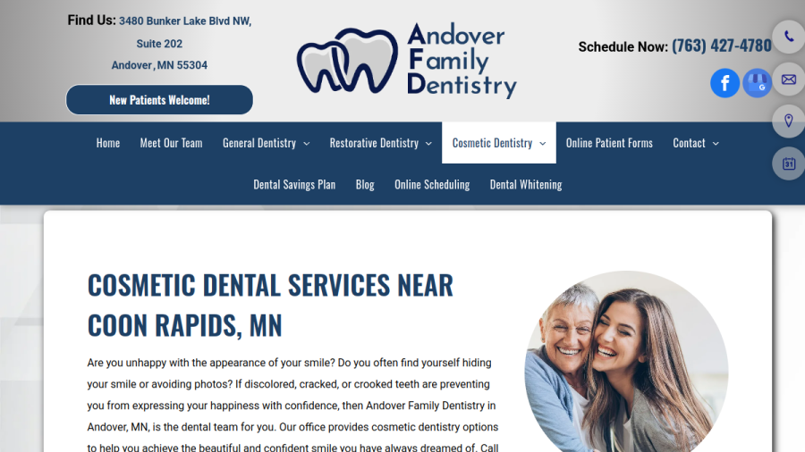 Andover Family Dentistry website