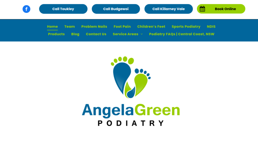 Screenshot of the Angela Green Podiatry website