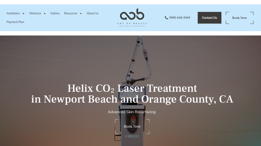 Screenshot of Art Of Beauty Aesthetics & Wellness website